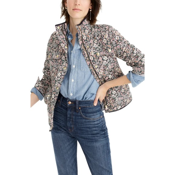 J. Crew Jackets & Blazers - J. Crew Quilted Downtown Field Jacket in Liberty Garden Print K7965 Size Large